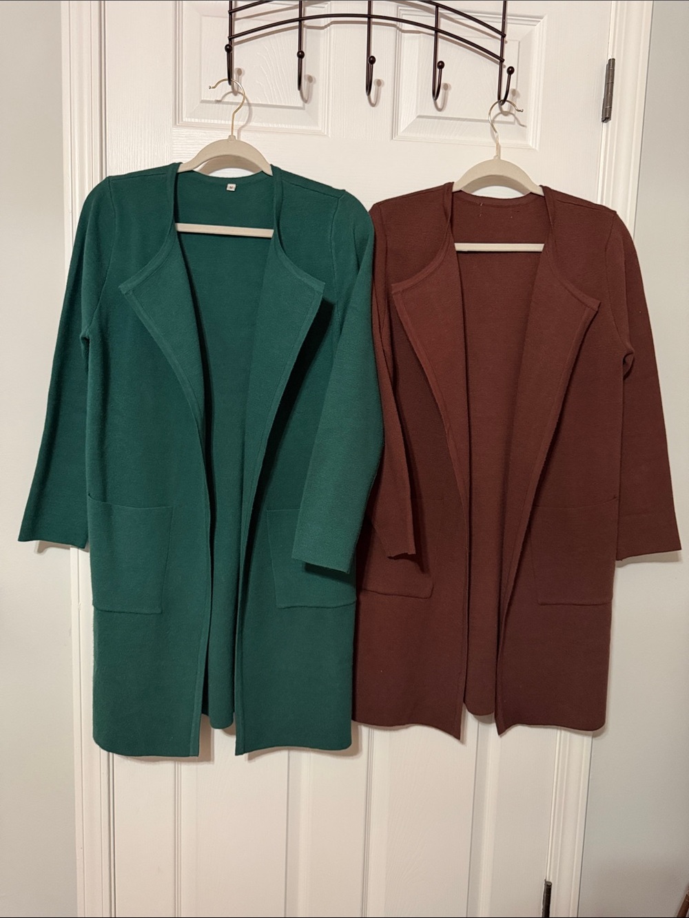(2) Long Open Front Cardigan Sweaters